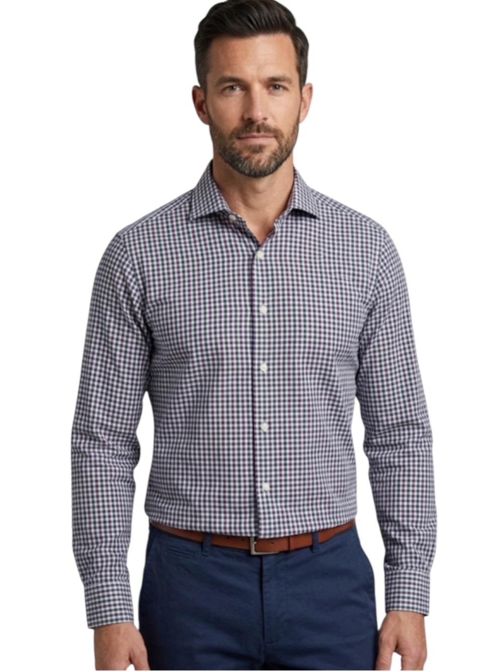Todd Snyder Shirt Mens 17.5 34 35 Long Sleeve Green Purple Check Plaid